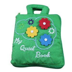 My Quiet Book Plush Infant Learning Activity Toy Skills Zip Toddler Green deMoca